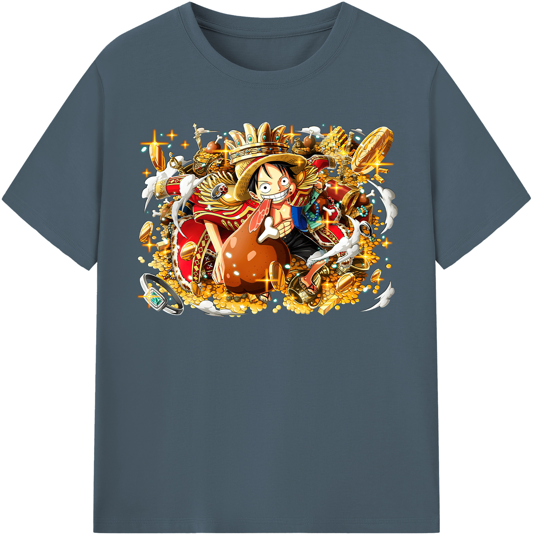ワンピース モンキー・D・ルフィ ONE PIECE Monkey D. Luffy 綿100％半袖Tシャツ（フロントプリント）